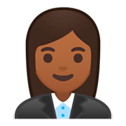 Emoji 👩🏾‍💼 Impiegata: Carnagione Abbastanza Scura su Google Android 9.0.