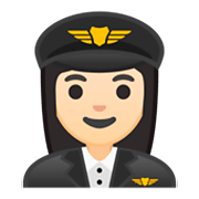 Émoji 👩🏻‍✈️ Pilote Femme : Peau Claire sur Google Android 9.0.