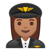 👩🏽‍✈️ Emoji Pilotin: mittlere Hautfarbe Google Android 9.0.