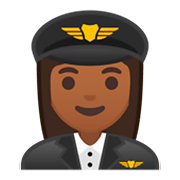 👩🏾‍✈️ Emoji Pilotin: mitteldunkle Hautfarbe Google Android 9.0.