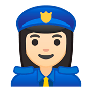 👮🏻‍♀️ Emoji Policial Mulher: Pele Clara na Google Android 9.0.