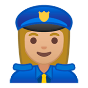 👮🏼‍♀️ Emoji Agente De Policía Mujer: Tono De Piel Claro Medio en Google Android 9.0.