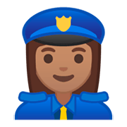 👮🏽‍♀️ Emoji Polizistin: mittlere Hautfarbe Google Android 9.0.