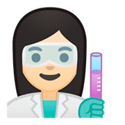 👩🏻‍🔬 Emoji Wissenschaftlerin: helle Hautfarbe Google Android 9.0.