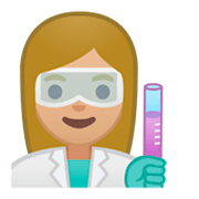 Emoji 👩🏼‍🔬 Scienziata: Carnagione Abbastanza Chiara su Google Android 9.0.
