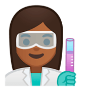 👩🏾‍🔬 Emoji Wissenschaftlerin: mitteldunkle Hautfarbe Google Android 9.0.