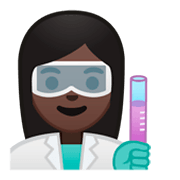 👩🏿‍🔬 Emoji Científica: Tono De Piel Oscuro en Google Android 9.0.