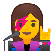 Émoji 👩‍🎤 Chanteuse sur Google Android 9.0.