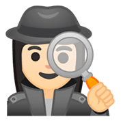 Emoji 🕵🏻‍♀️ Investigatrice: Carnagione Chiara su Google Android 9.0.