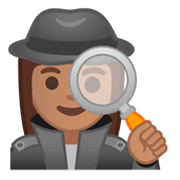 🕵🏽‍♀️ Emoji Detective Mujer: Tono De Piel Medio en Google Android 9.0.