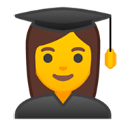 👩‍🎓 Emoji Estudiante Mujer en Google Android 9.0.