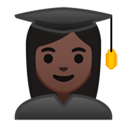 Emoji 👩🏿‍🎓 Studentessa: Carnagione Scura su Google Android 9.0.
