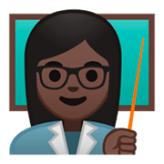 👩🏿‍🏫 Emoji Lehrerin: dunkle Hautfarbe Google Android 9.0.