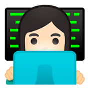 👩🏻‍💻 Emoji Tecnóloga: Pele Clara na Google Android 9.0.