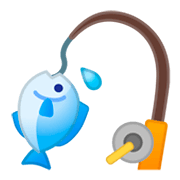 Emoji 🎣 Canna Da Pesca su Google Android 9.0.
