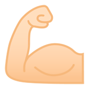Émoji 💪🏻 Biceps Contracté : Peau Claire sur Google Android 9.0.