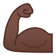 💪🏿 Emoji Bíceps Flexionado: Tono De Piel Oscuro en Google Android 9.0.