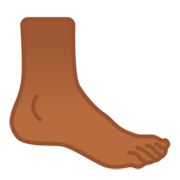 🦶🏾 Emoji Fuß: mitteldunkle Hautfarbe Google Android 9.0.