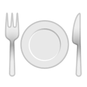 🍽️ Emoji Cuchillo Y Tenedor Con Un Plato en Google Android 9.0.