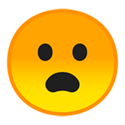 Émoji 😦 Visage Mécontent Avec Bouche Ouverte sur Google Android 9.0.