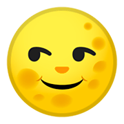 🌝 Emoji Luna Llena Con Cara en Google Android 9.0.