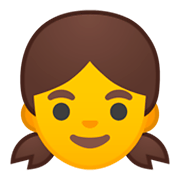 Émoji 👧 Fille sur Google Android 9.0.