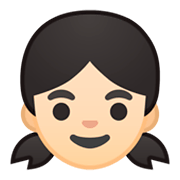 👧🏻 Emoji Niña: Tono De Piel Claro en Google Android 9.0.