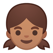 Emoji 👧🏽 Bambina: Carnagione Olivastra su Google Android 9.0.