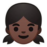 👧🏿 Emoji Niña: Tono De Piel Oscuro en Google Android 9.0.
