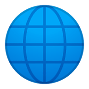 Emoji 🌐 Globo Con Meridiani su Google Android 9.0.