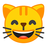 😸 Emoji Gato Sonriendo Con Ojos Sonrientes en Google Android 9.0.