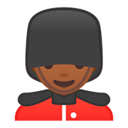 Emoji 💂🏾 Guardia: Carnagione Abbastanza Scura su Google Android 9.0.