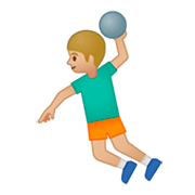 🤾🏼 Emoji Persona Jugando Al Balonmano: Tono De Piel Claro Medio en Google Android 9.0.