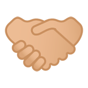 🤝🏼 Emoji Handschlag, mittelhelle Hautfarbe Google Android 9.0.