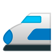 Emoji 🚅 Treno Alta Velocità Punta Arrotondata su Google Android 9.0.