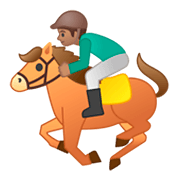 🏇🏽 Emoji Pferderennen: mittlere Hautfarbe Google Android 9.0.
