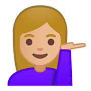 💁🏼 Emoji Infoschalter-Mitarbeiter(in): mittelhelle Hautfarbe Google Android 9.0.