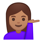 Emoji 💁🏽 Persona Al Punto Informazioni: Carnagione Olivastra su Google Android 9.0.