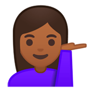 💁🏾 Emoji Persona De Mostrador De Información: Tono De Piel Oscuro Medio en Google Android 9.0.