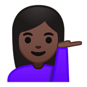 Emoji 💁🏿 Persona Al Punto Informazioni: Carnagione Scura su Google Android 9.0.