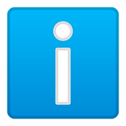 ℹ️ Emoji Buchstabe „i“ in blauem Quadrat Google Android 9.0.
