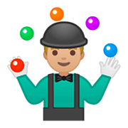 Emoji 🤹🏼 Persona Che Fa Giocoleria: Carnagione Abbastanza Chiara su Google Android 9.0.