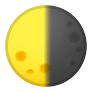 Emoji 🌗 Ultimo Quarto Di Luna su Google Android 9.0.