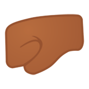 Emoji 🤛🏾 Pugno A Sinistra: Carnagione Abbastanza Scura su Google Android 9.0.