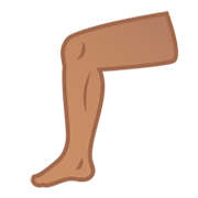 Emoji 🦵🏽 Gamba: Carnagione Olivastra su Google Android 9.0.