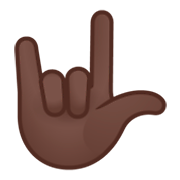 Emoji 🤟🏿 Gesto Ti Amo: Carnagione Scura su Google Android 9.0.