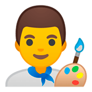 Emoji 👨‍🎨 Artista Uomo su Google Android 9.0.