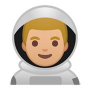 Émoji 👨🏼‍🚀 Astronaute Homme : Peau Moyennement Claire sur Google Android 9.0.