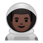👨🏿‍🚀 Emoji Astronaut: dunkle Hautfarbe Google Android 9.0.