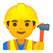 👷‍♂️ Emoji Obrero Hombre en Google Android 9.0.